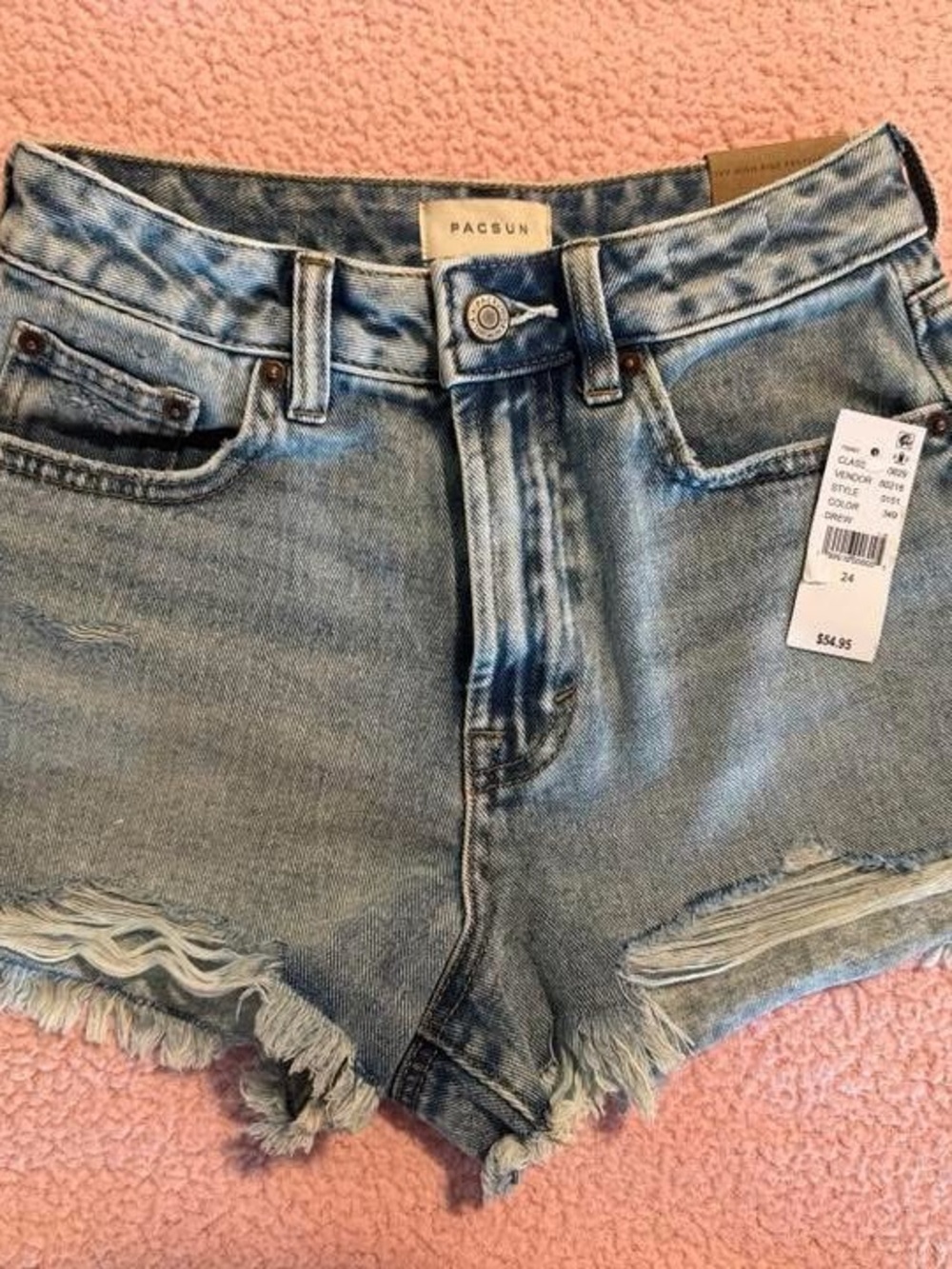 PacSun Light Wash Denim Cutoff Shorts with Frayed Hem